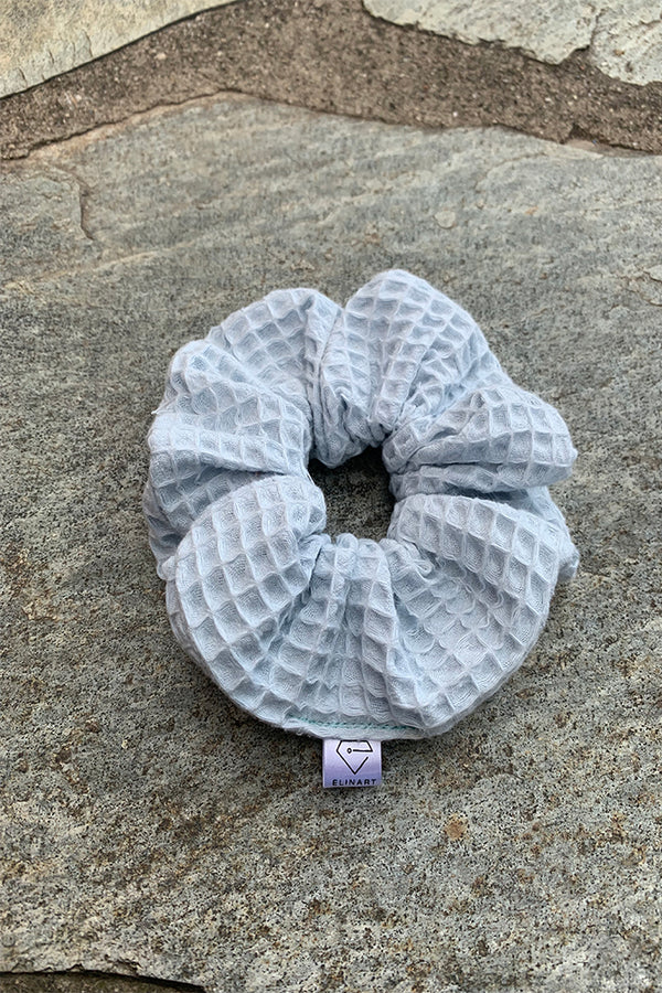 scrunchie-πικέ-γκρι