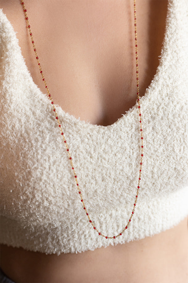 Rosario Necklace Red - ELINART