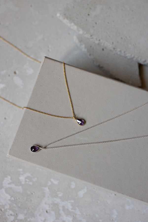 Amethyst Drop Necklace 925° - ELINART