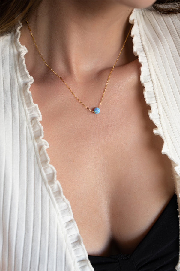 Opal Necklace Blue 925° L - ELINART