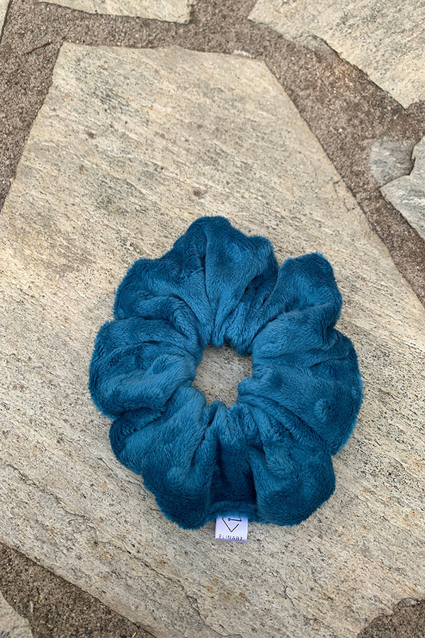 χεροποιητο-scrunchie-πετρολ