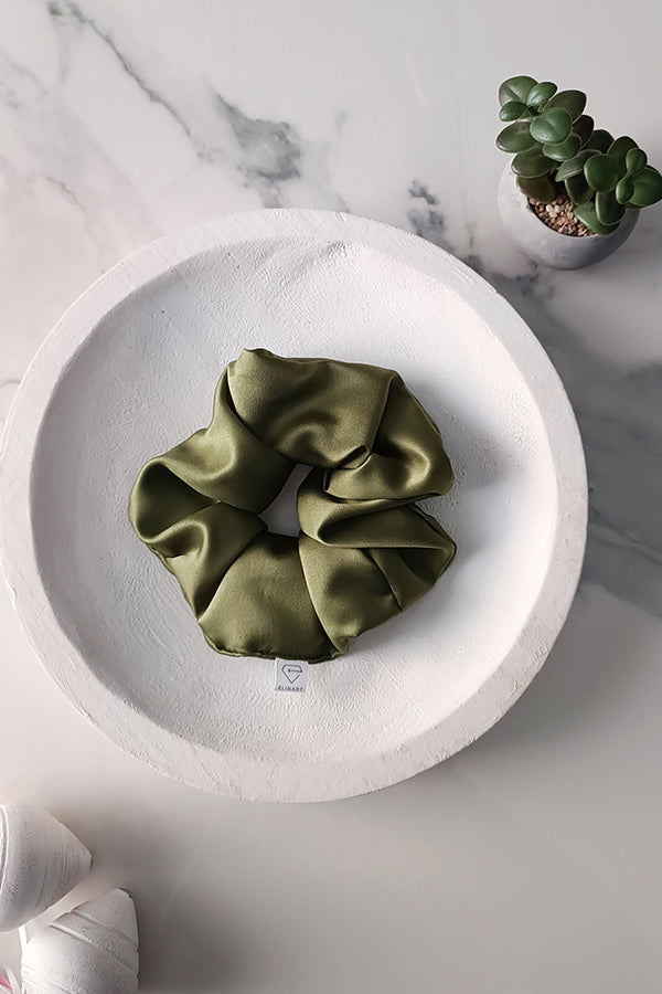 Χειροποίητο scrunchie Olive - ELINART