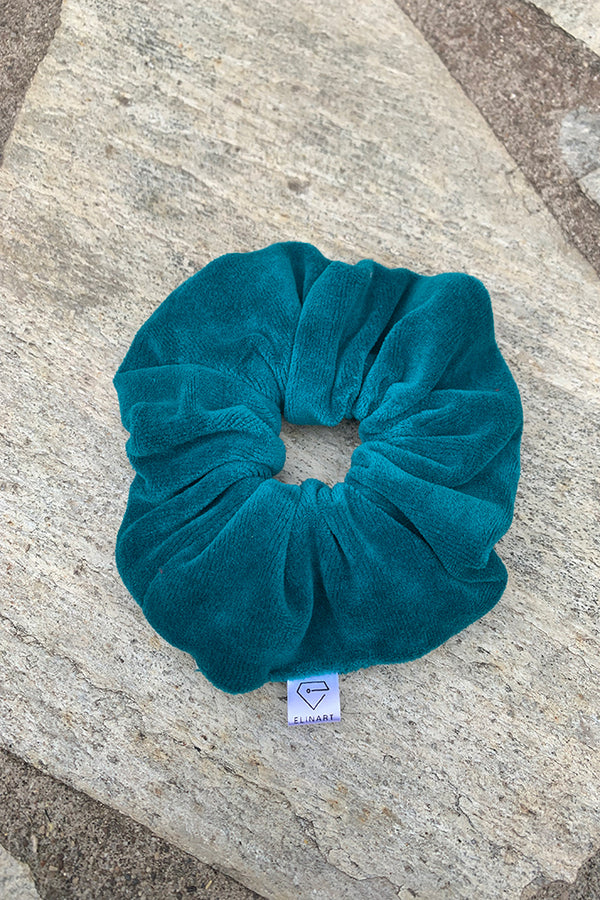 χειροποιητο-scrunchie-πετρολ