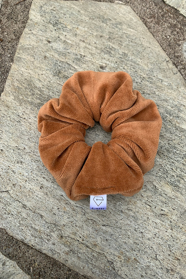 χειροποίητο-scrunchie-καφέ