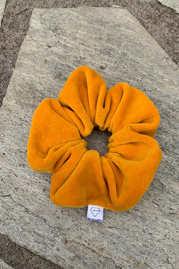 χειροποίητο-scrunchie-κιτρινο