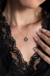 Round Sea Blue Necklace 925° - Elinart