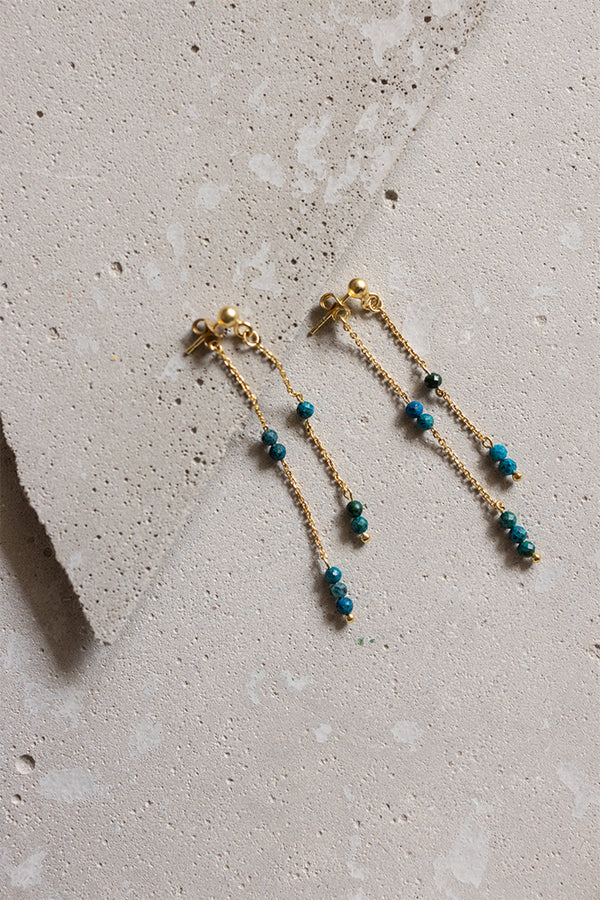 double-earrings-μαλαχιτης