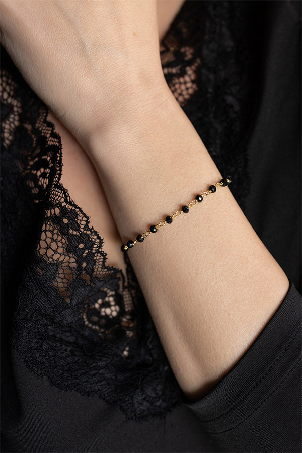 Rosario Necklace Black Spinel 925° - Elinart