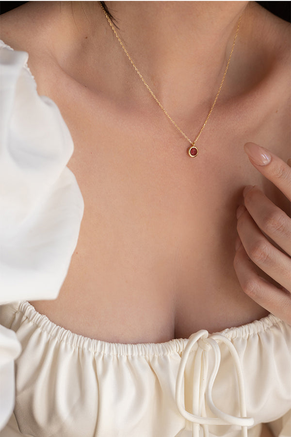 κολιε-ρουμπινι-ασημι925