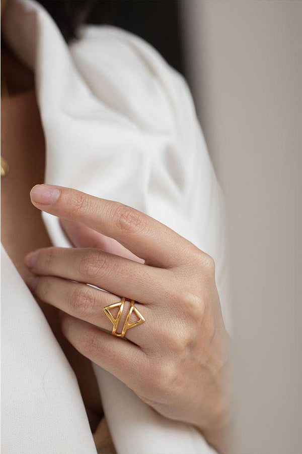 Double Triangle Ring - Elinart