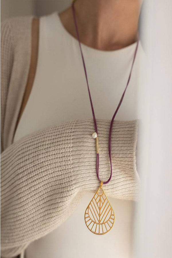 Gold Drop Boho Necklace - Elinart