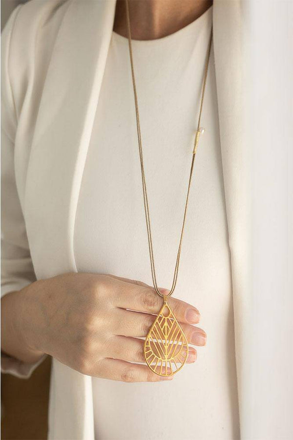 Gold Drop Boho Necklace - Elinart