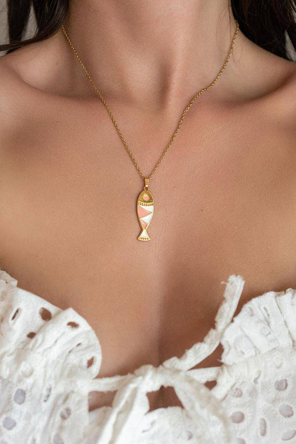 Pink Fish Necklace - Elinart