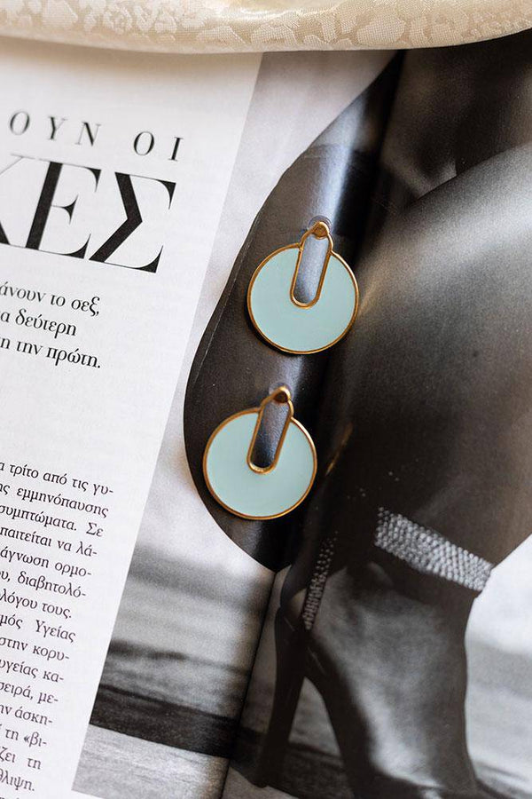 Round Earrings Aqua - Elinart