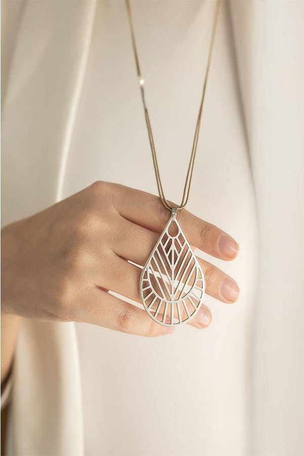 Silver Drop Boho Necklace - Elinart