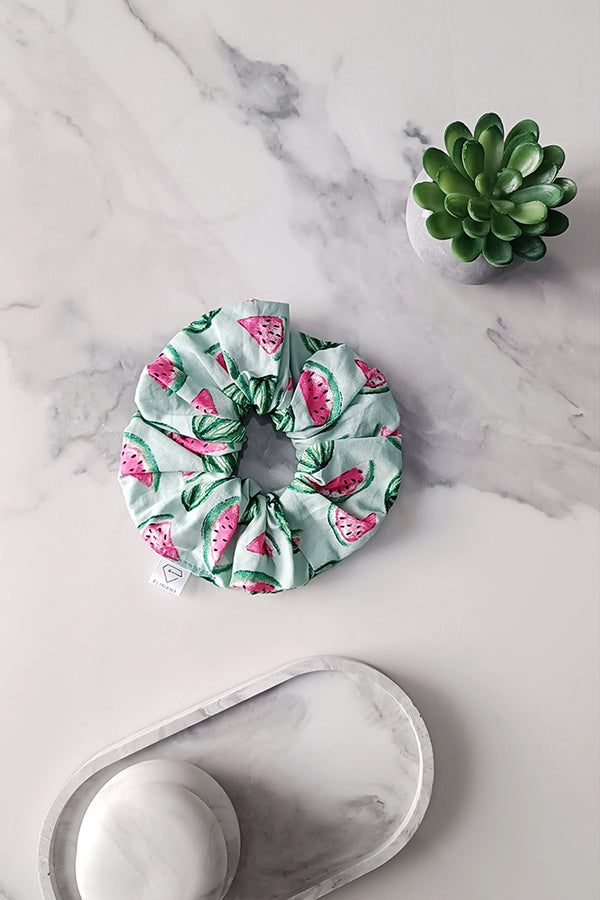 Χειροποίητο Scrunchie Watermelon Green