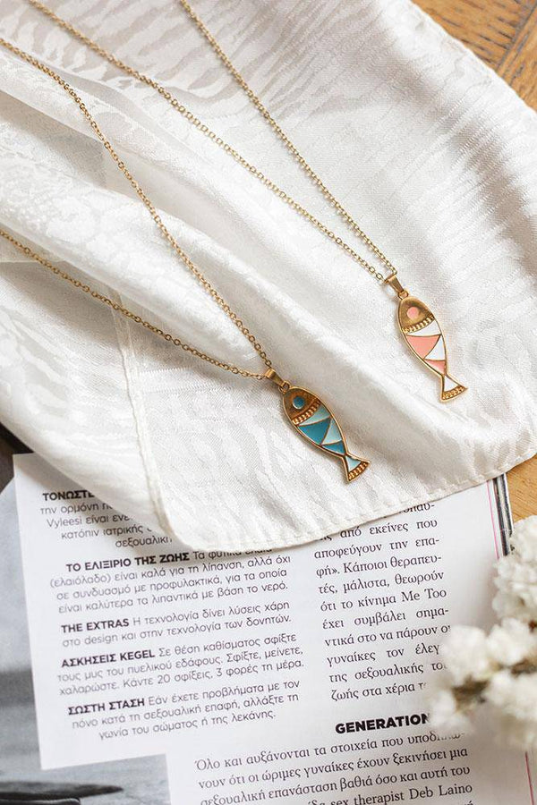 Blue Fish Necklace - Elinart